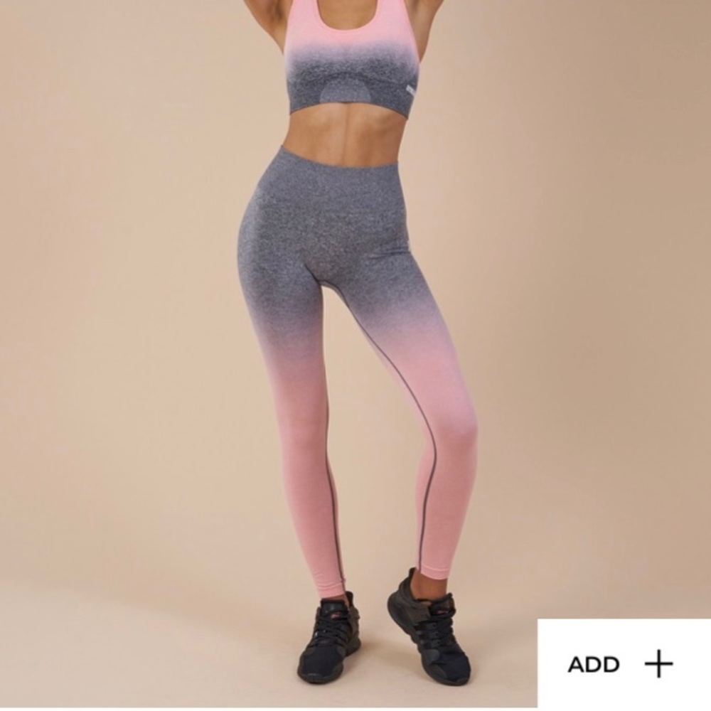Gymshark ombre seamless leggings (pink/grey)